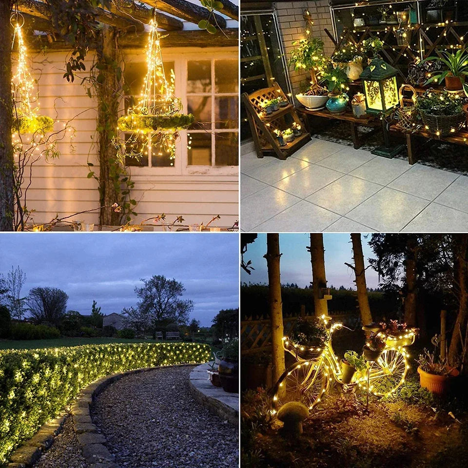 Guirnalda de Luces Solares 1000 LED para Jardín y Fiestas