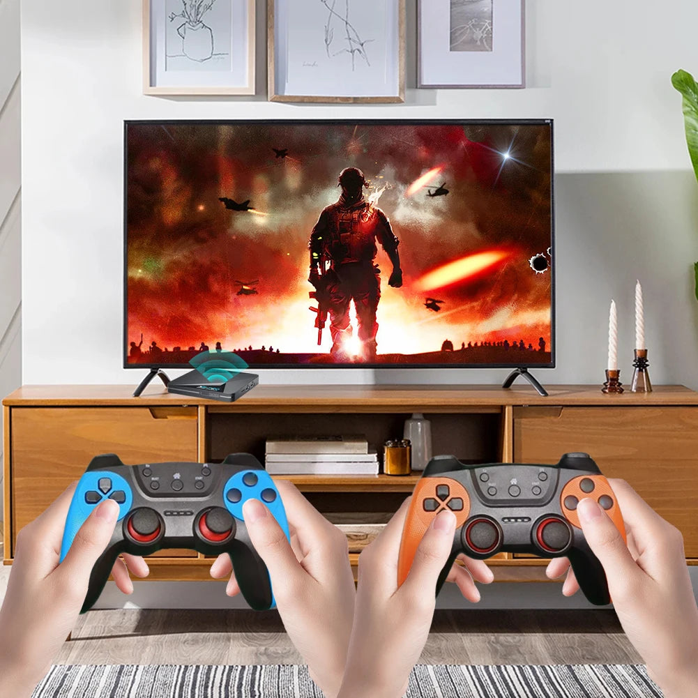 Consola de Videojuegos X2 Pro WiFi con Más de 35000 Juegos Integrados, Consola Retro para el Hogar con Controles Inalámbricos para Arcade/DC/MAME/SS