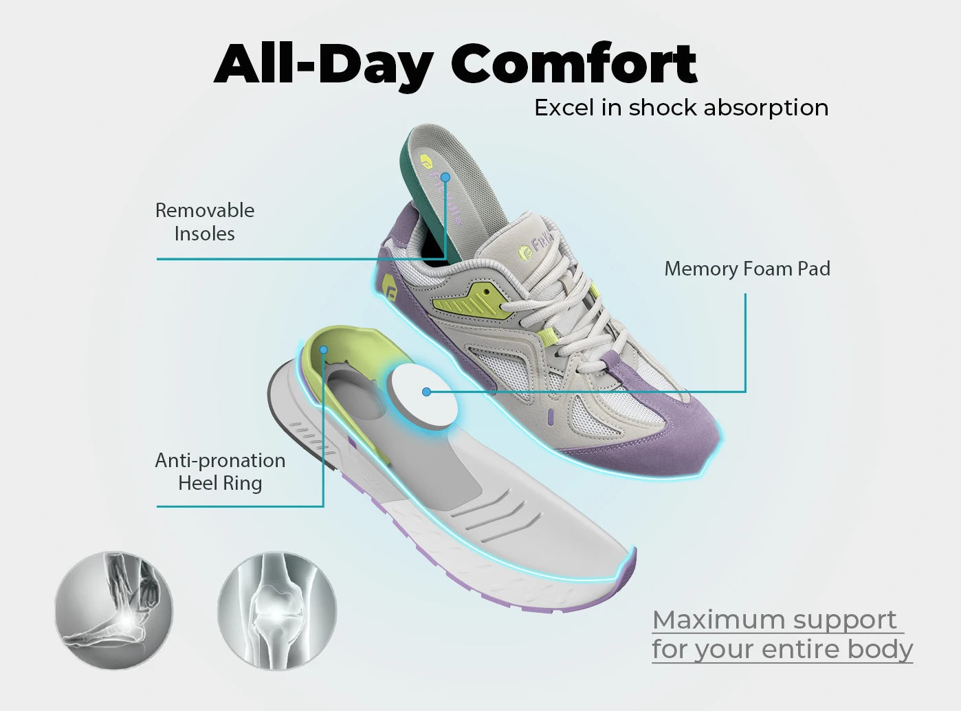 FitVille-zapatos para caminar Extra anchos para mujer, zapatillas ligeras de ancho para pie plano, fascitis Plantar, alivio del dolor en el talón