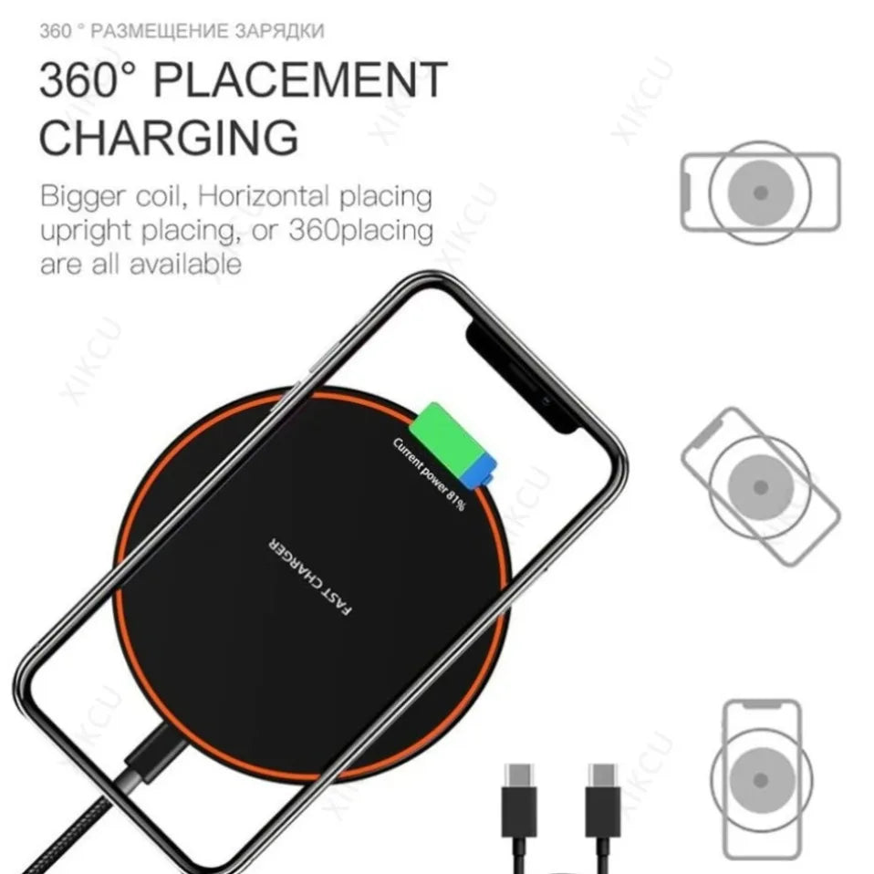 Base de Carga Inalámbrica Rápida para iPhone 17 Pro Max/17 Pro 16 15 14 13 12, AirPods Pro 4/3, Estación de Carga Rápida para Samsung S25