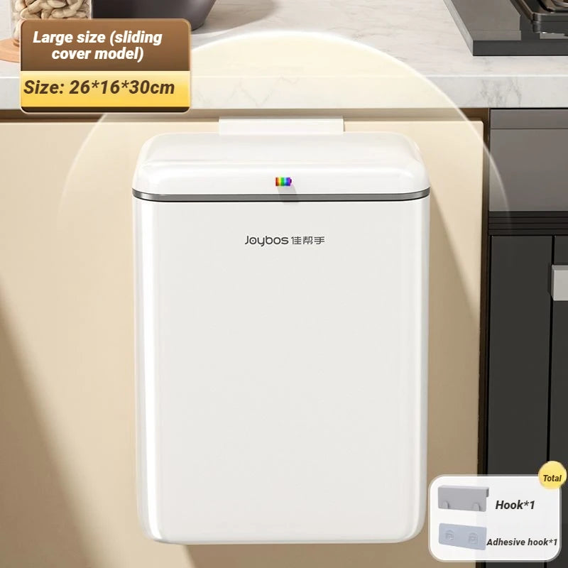 Cubo de basura de pared Joybos 12L con tapa deslizante para baño y cocina