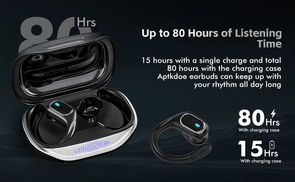 Auriculares TWS IPX7 Deportivos Bluetooth 80h