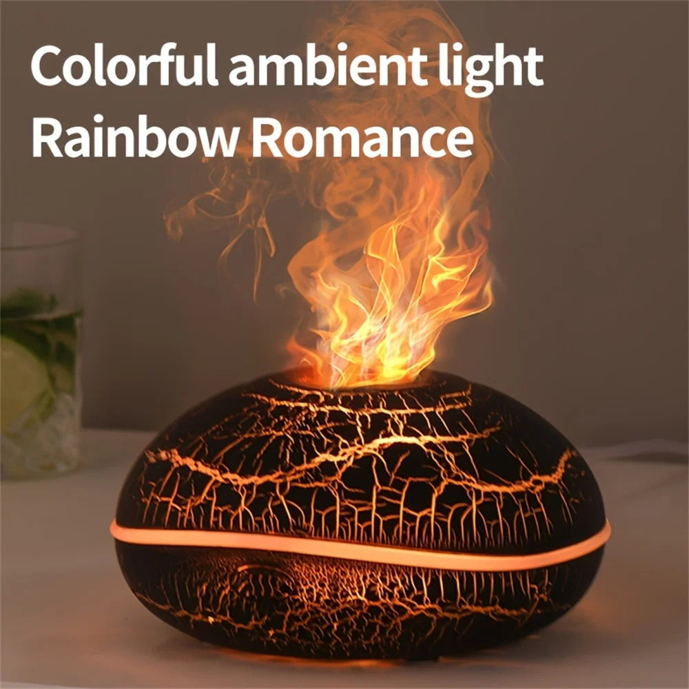 La llama del humidificador aromático puede agregar aceite esencial, pequeña máquina de aromaterapia, humidificador de aire equipado con función de iluminación colorida