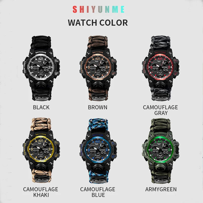 Reloj Militar SHIYUNME para Hombre con Brújula, LED y Temperatura