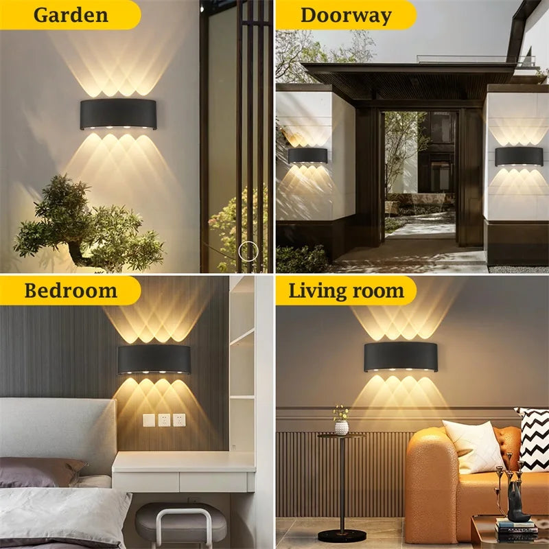 Led Wall Lamp Lámpara led de pared para exteriores, aplique pared, candelabros impermeables, luz led pared, AC85-265V para decoración interior del hogar, lampara pared dormitorio, sala de estar