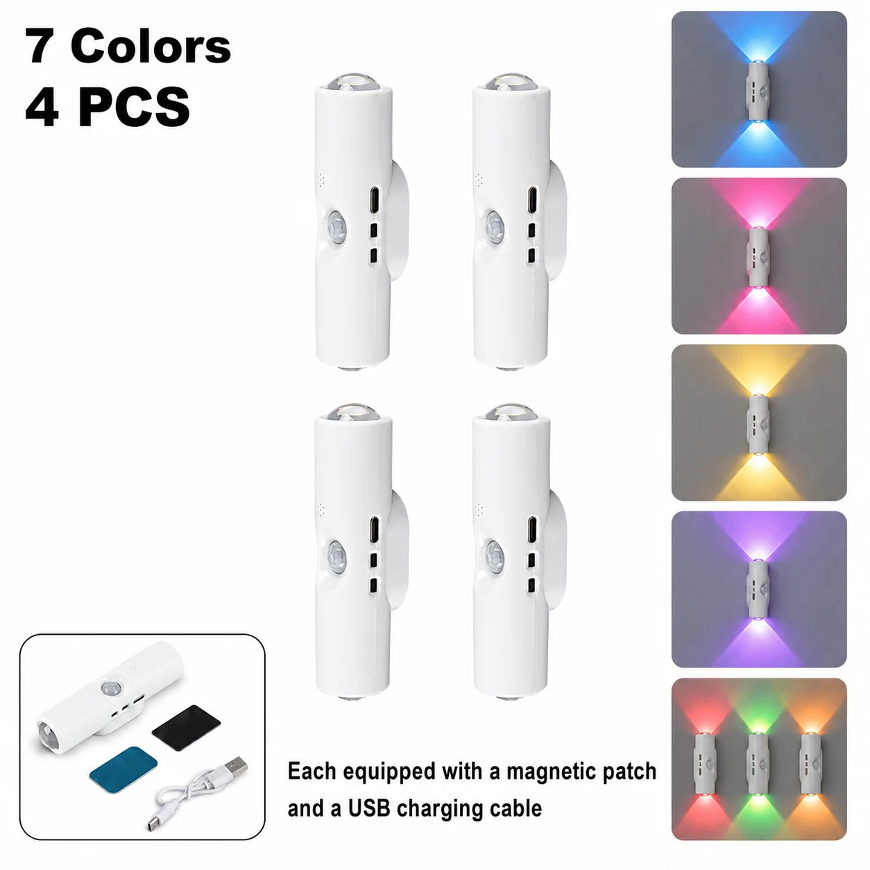 Luz de Pared RGB con Sensor de Movimiento USB