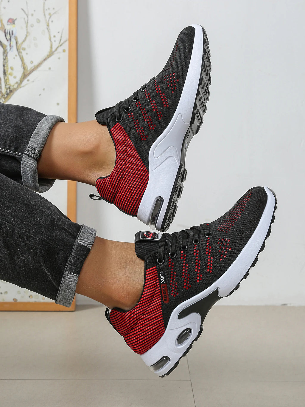 Zapatos para hombre, zapatillas para correr con cordones súper transpirables a la moda, comodidad antideslizante, duradera y con almohada, zapatillas de deporte de moda para hombre