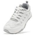 HOBIBEAR Zapatos para caminar unisex con punta ancha, zapatillas deportivas con cordones, para viajes al aire libre, de cuero artificial y malla, para correr