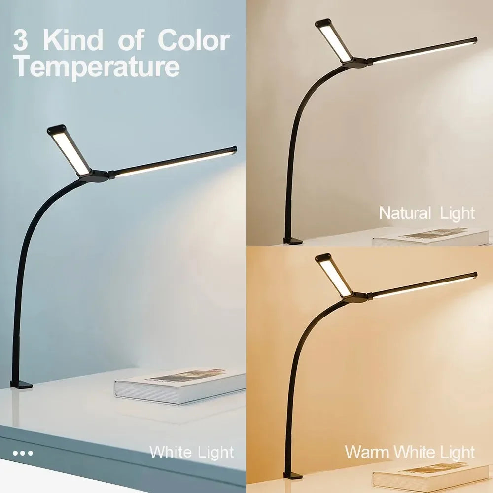 Lámpara de escritorio con Clip Led de un solo cabezal, lámparas de mesa de ordenador regulables, Monitor, luz de arquitecto, lámpara de mesa para luces de lectura de oficina