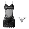 Camisón Babydoll de Encaje Talla Grande con Tanga, Lencería Sexy