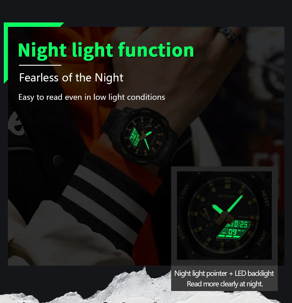 Reloj Deportivo SANDA LED Doble Pantalla para Hombre