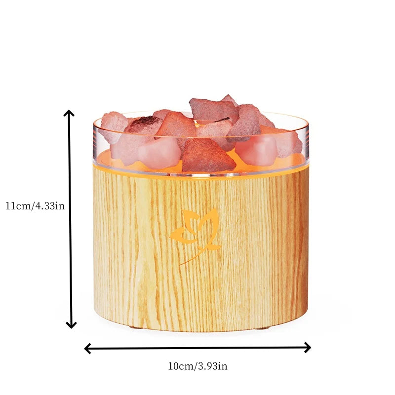 Máquina de aromaterapia de piedra de sal de cristal, lámpara de atmósfera colorida, humidificación por atomización, adecuada para oficina y dormitorio