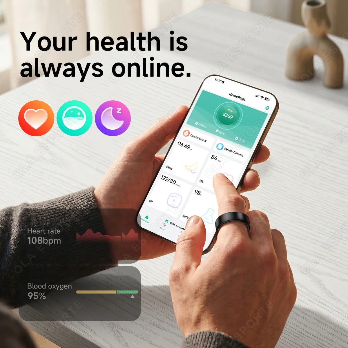 Nuevo Anillo Inteligente R12 2026 con Caja de Carga, Gestor de Salud, Resistente al Agua IP68 5 ATM, Múltiples Modos Deportivos, Anillos Inteligentes para Hombres y Mujeres