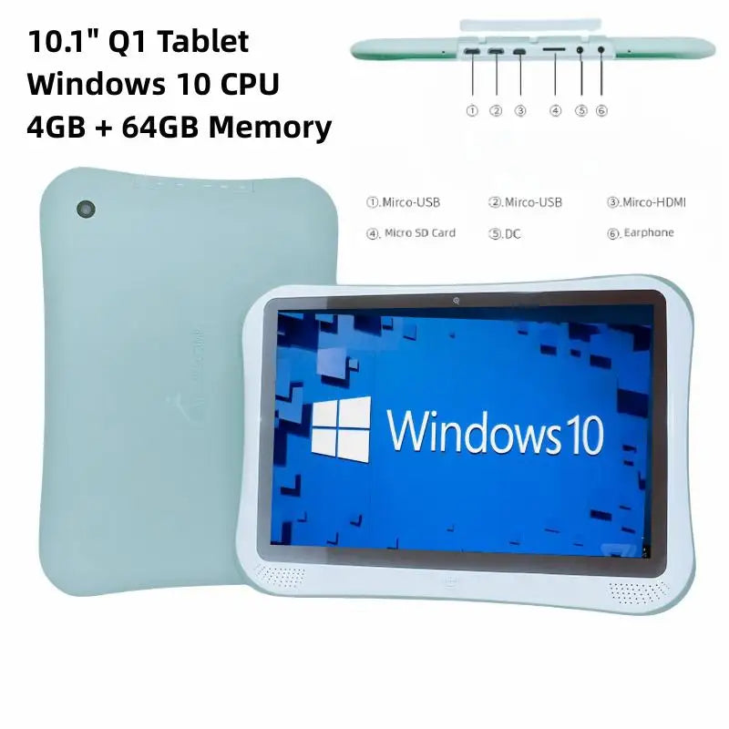 Tablet PC de 64 bits y 10,1 pulgadas con Windows 10, Quad Core, 4 GB de RAM DDR, 64 GB de ROM, CPU Intel Atom x5-Z8350, batería de 8000 mAh, compatible con HDMI