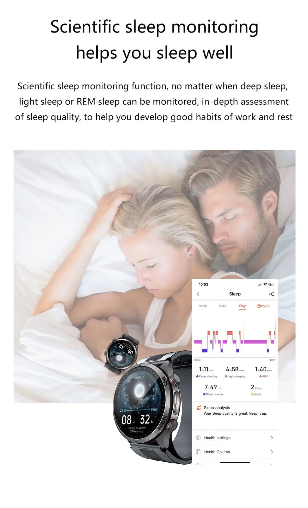 Reloj Inteligente con Airbag para Presión Arterial Precisa, ECG y NFC