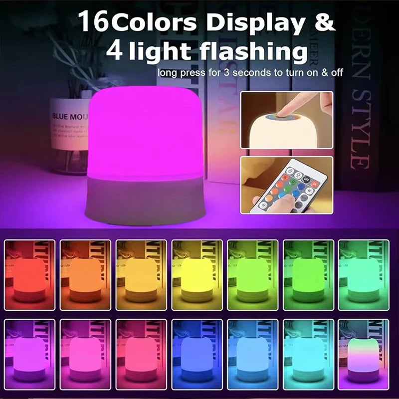 Lámpara Nocturna Portátil para Bebés, 16 Colores