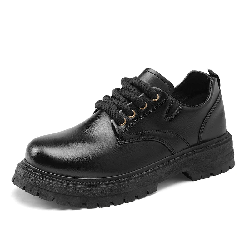 Alta calidad, zapatos informales de cuero para negocios, cómodos zapatos italianos de fondo grueso para hombre, zapatos Oxford antideslizantes para exteriores