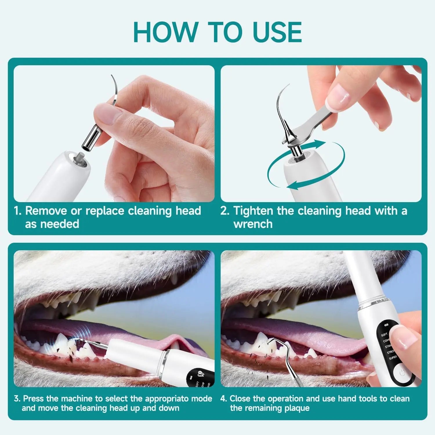 Kit de Limpieza Dental Ultrasónico para Perros
