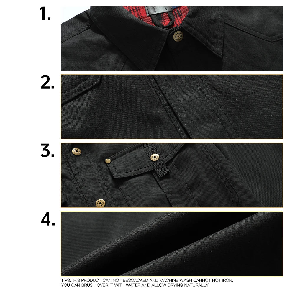 Chaquetas para hombre, camisa forrada de franela de primavera, abrigo, sudadera informal con botones a presión, estilo vaquero occidental, Top de alta calidad, talla estadounidense