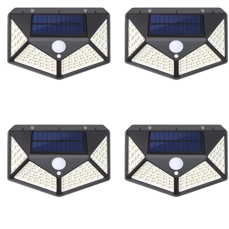 Lámpara Solar LED 100 Luces de Pared con Sensor de Movimiento