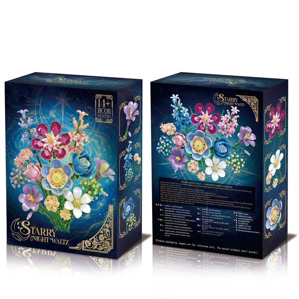 Bloques de Construcción de Ramo de Flores 11038, Modelo Creativo de Rosa y Jacinto para Armar, Decoración para el Hogar, Regalo de San Valentín para Mujeres Adultas, 730 Piezas