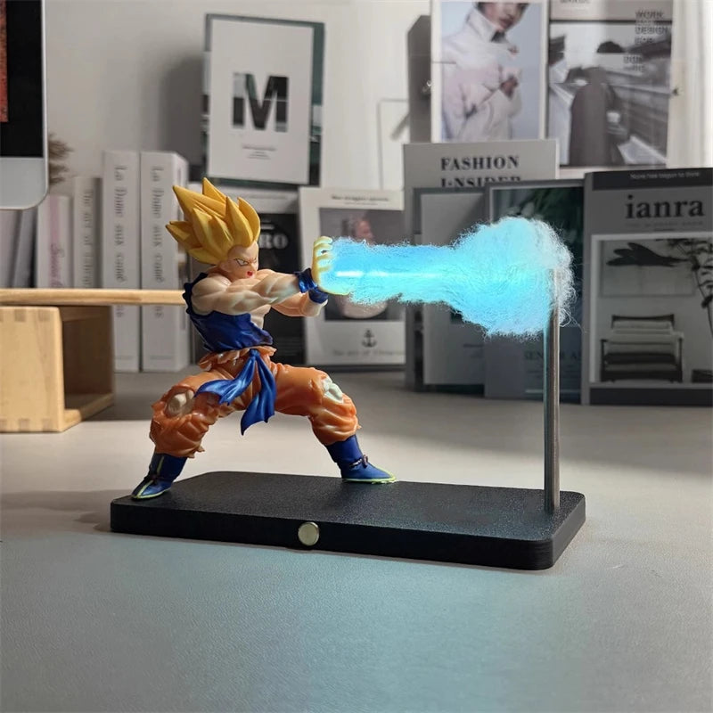 DRAGON BALL Son Goku Kamehameha lámpara de noche decoración de escritorio modelo noche anime que rodea juguetes para niños regalo de cumpleaños