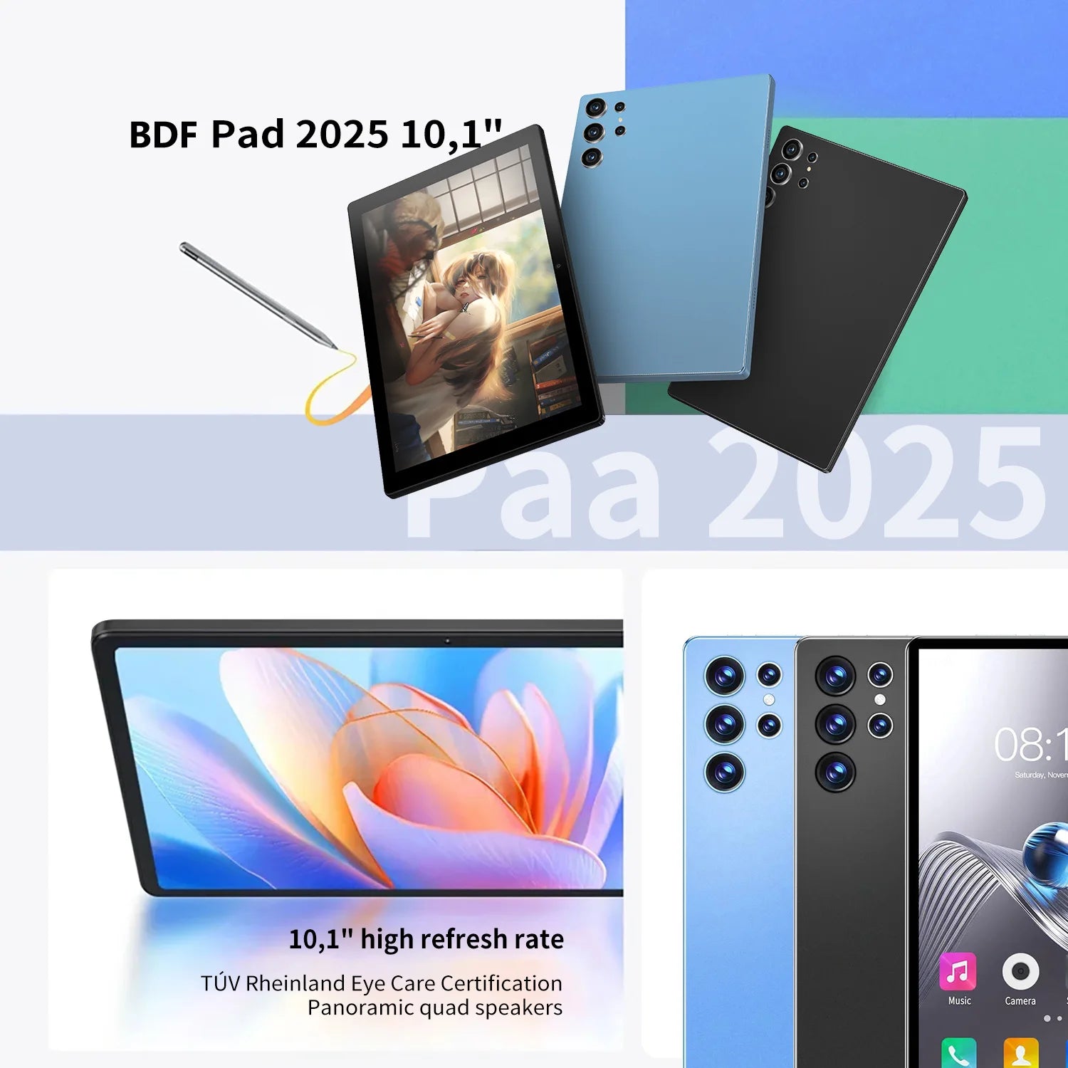 Nueva Tablet Pro 2026 Mejorada de 10.1 Pulgadas, Octa Core, 4GB+64GB ROM, Google Play, Doble SIM, Llamadas Telefónicas, Wifi, 6000mAh