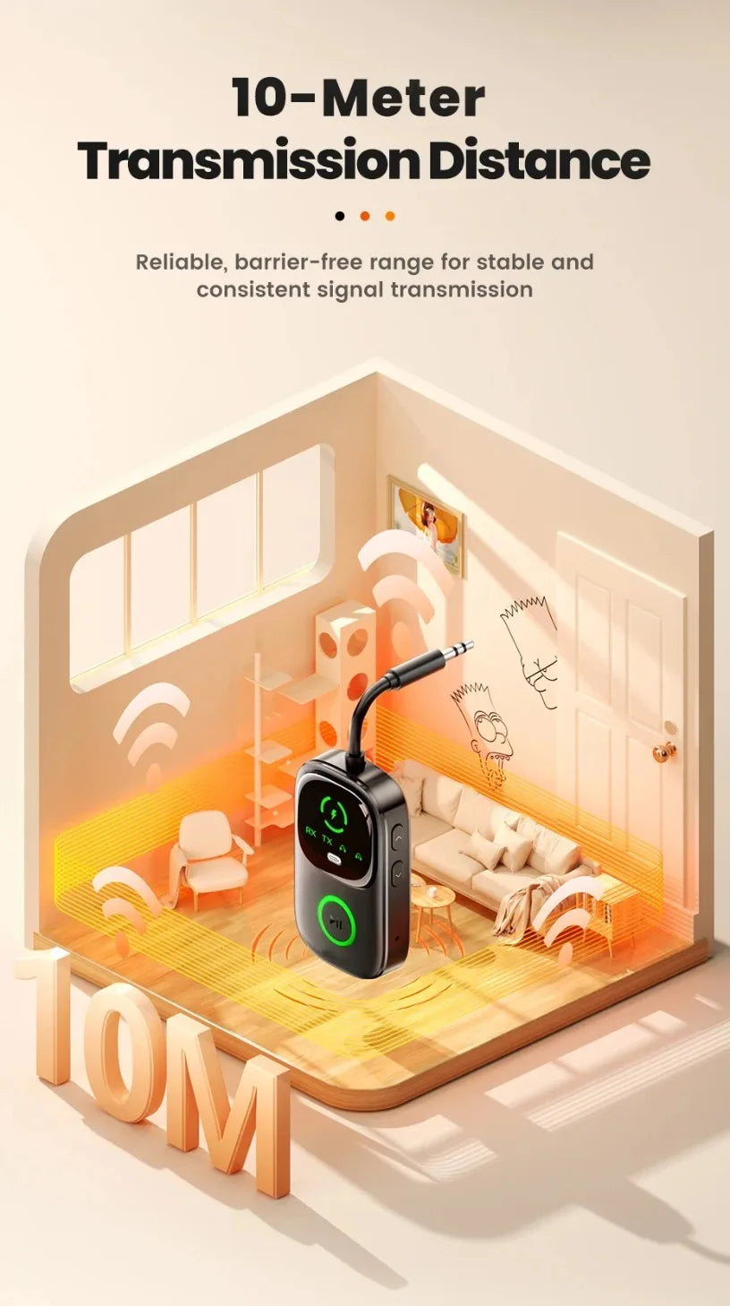 Nuevo receptor/transmisor de audio Bluetooth 5,4, adaptador Bluetooth para televisores, auriculares, coches y otros dispositivos con un conector de 3,5 MM