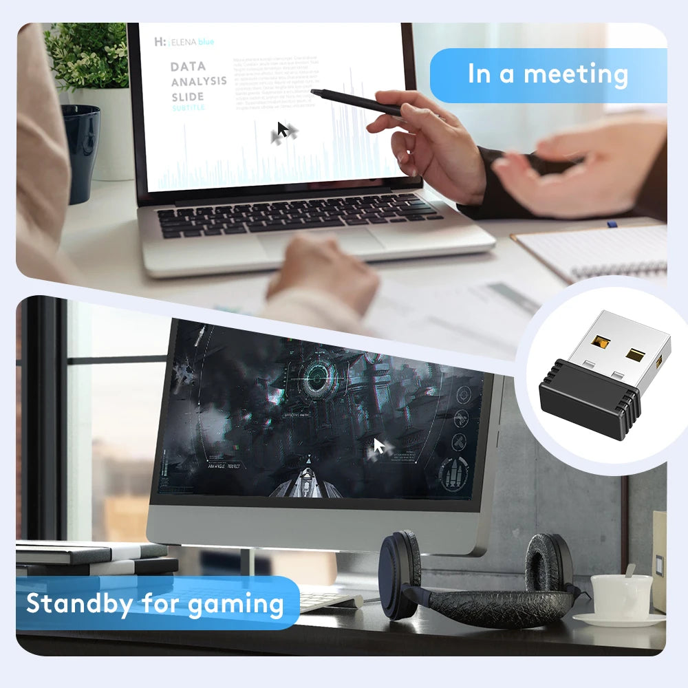 Jigglers de ratón inalámbrico, agitador de puerto USB automático indetectable, Wiggler para ordenador portátil, mantiene el movimiento del ratón despierto