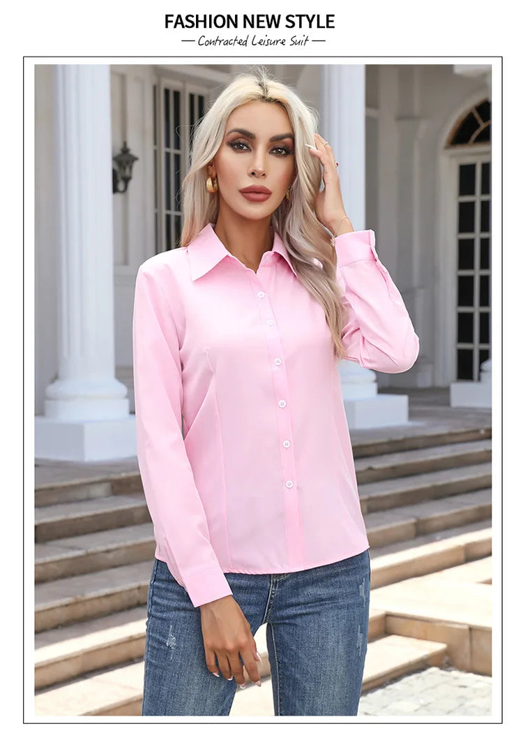 Blusa Elegante de Gasa con Botones para Mujer