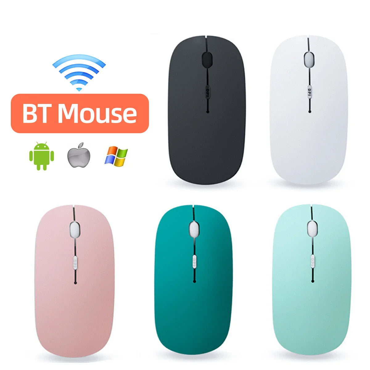 Ratón inalámbrico Bluetooth para iPad, Samsung, Huawei, Lenovo, MiPad, Android, Windows, tableta, batería, ratón para ordenador portátil