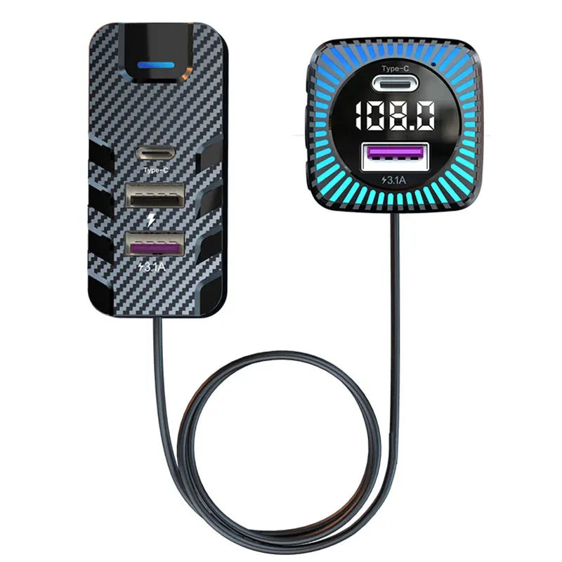 Transmisor FM Bluetooth 5.3 para Auto con Carga Dual USB y Manos Libres