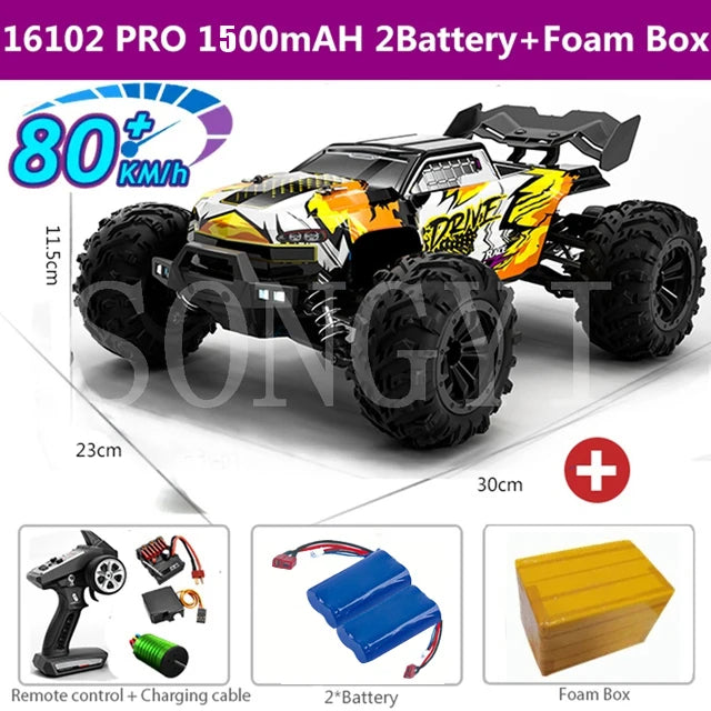 Auto RC 4WD 1:16 de Alta Velocidad 80 KM/H con Control Remoto