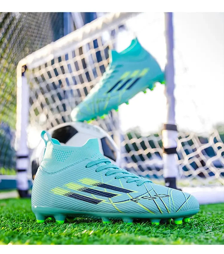 Botas de fútbol unisex de caña alta con cuello de calcetín transpirables