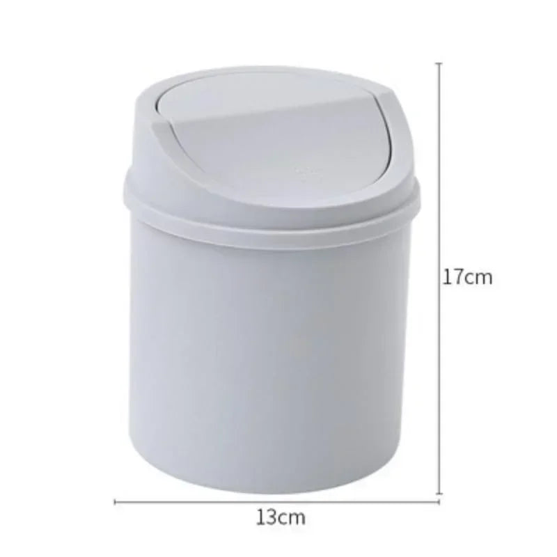 Mini cubo de basura de escritorio con tapa, organizador de basura, dormitorio, oficina, escritorio, caja de almacenamiento para coche, cocina, baño, basura