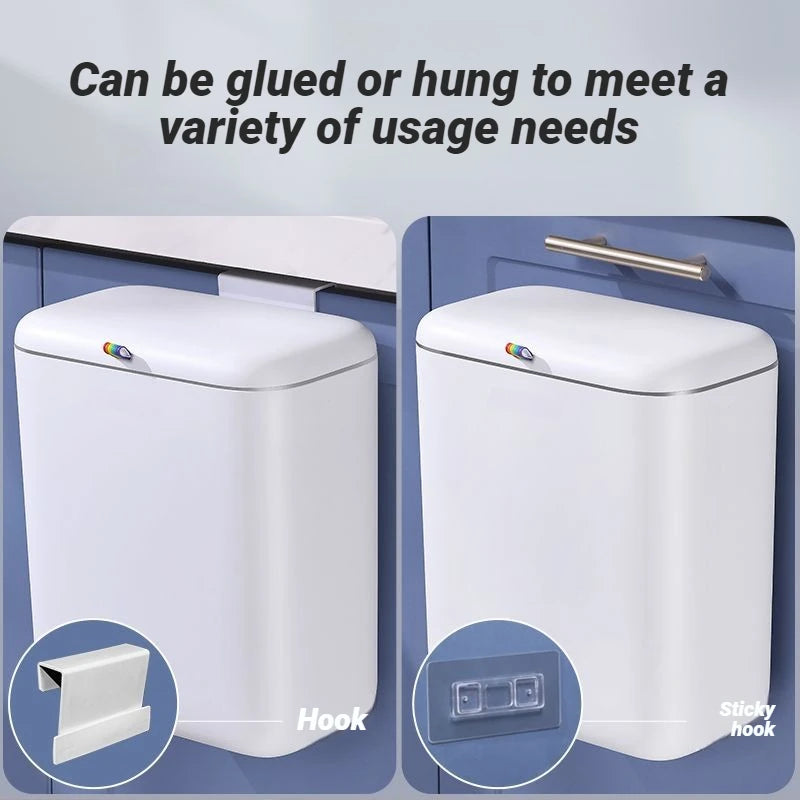 Cubo de basura Joybos para pared, 12 L con doble tapa sellada
