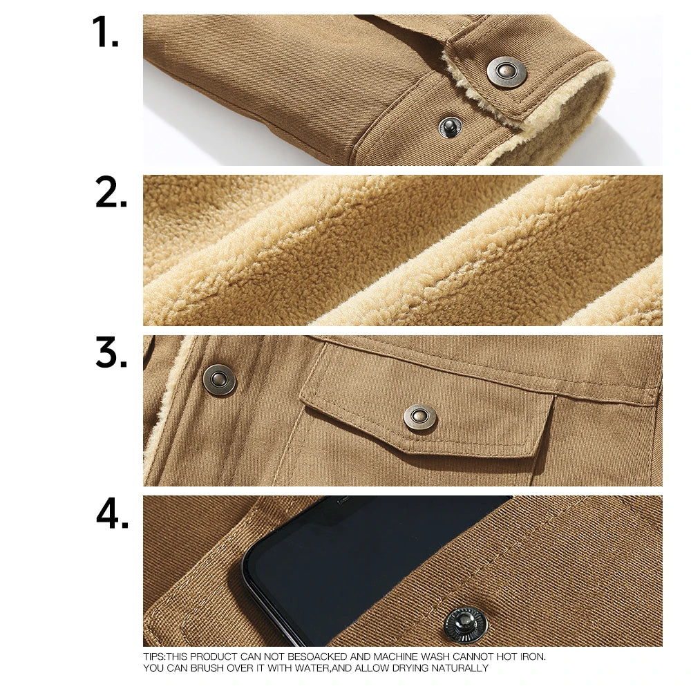 Parka de Invierno para Hombre con Forro Polar y Bolsillos