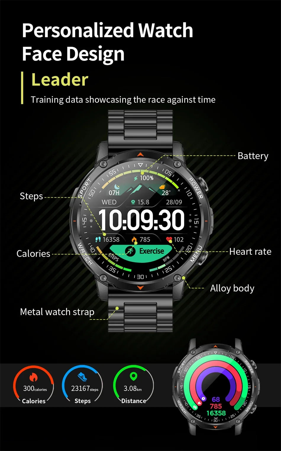 Reloj Inteligente Militar T-Rex 3 GPS Bluetooth