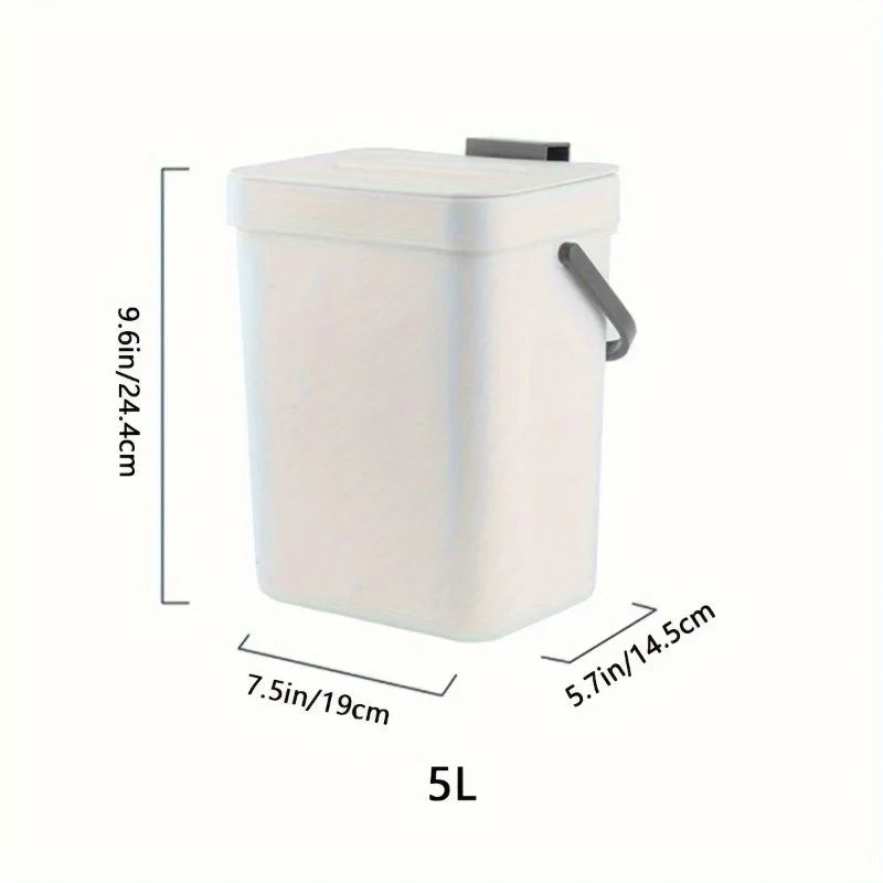Bote de basura silencioso y cerrado que ahorra espacio: 3/5 L, cubo sellado ecológico para cocina y oficina, no necesita electricidad