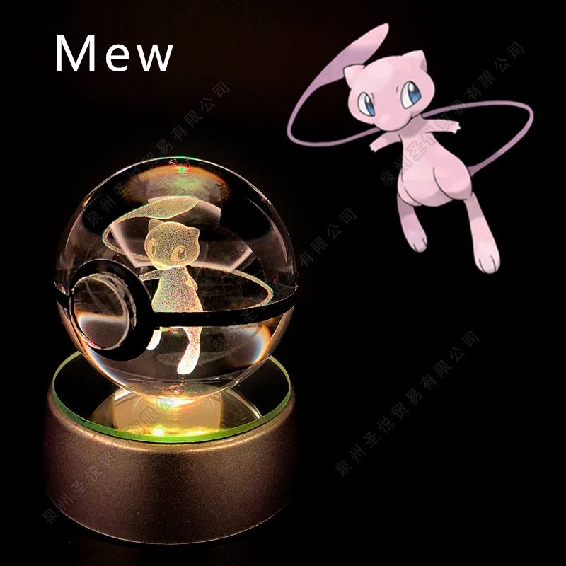 Lámpara Nocturna Pokémon Bola de Cristal 3D Pikachu