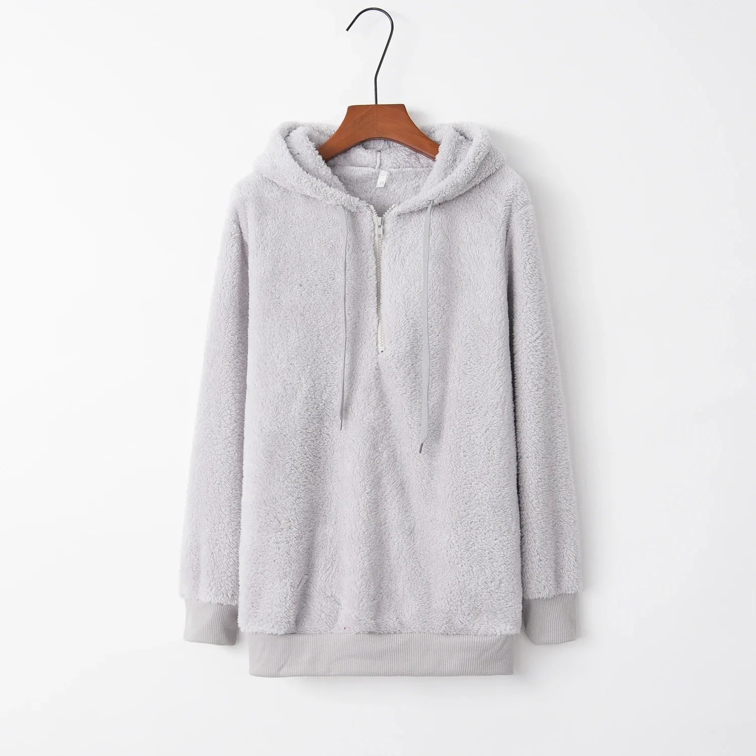 Suéter con capucha de manga larga para mujer, abrigo monocromático, tendencia de moda