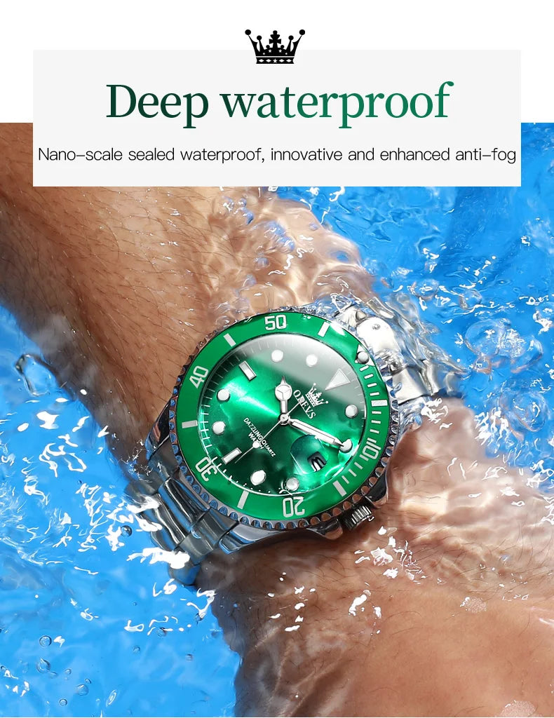 Reloj de Cuarzo Deportivo OLEVS para Hombre Resistente al Agua