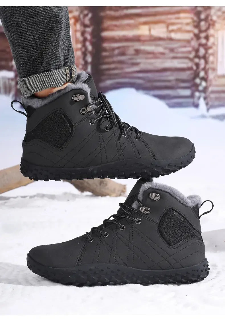 Botas de senderismo cálidas para hombre con forro polar y suela antideslizante