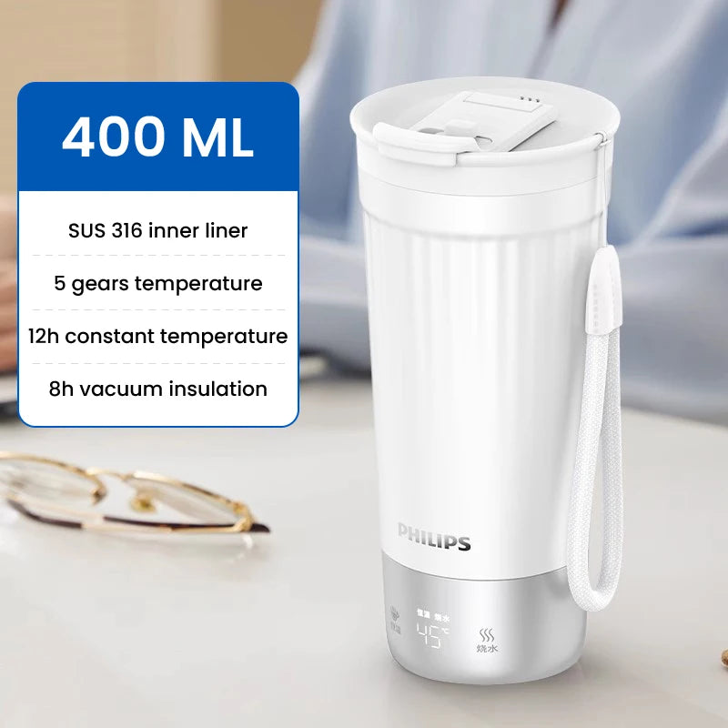 Hervidor Eléctrico Portátil 400ml con Control de Temperatura NTC