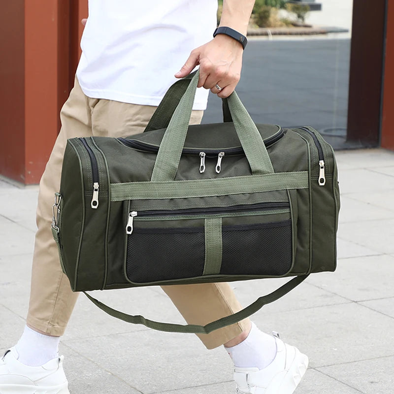 1 bolsa de almacenamiento de equipaje de gran capacidad, bolso de viaje portátil, hombro o bandolera, bolsa de fitness