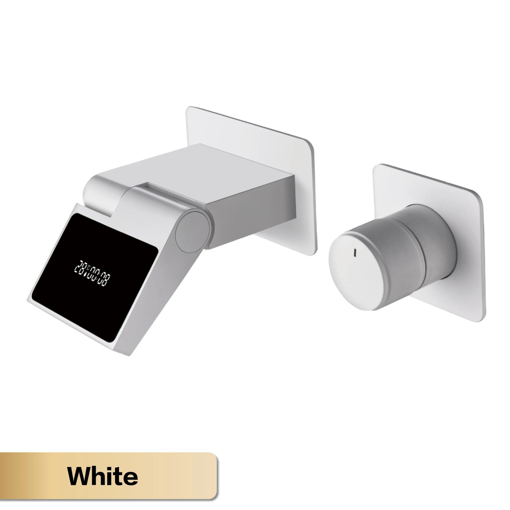Grifo de Baño Mural de Latón con Pantalla LED y Temperatura