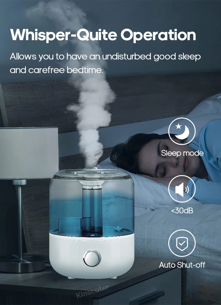 Humidificador de Aire 3L con Control Remoto y Difusor de Aromas