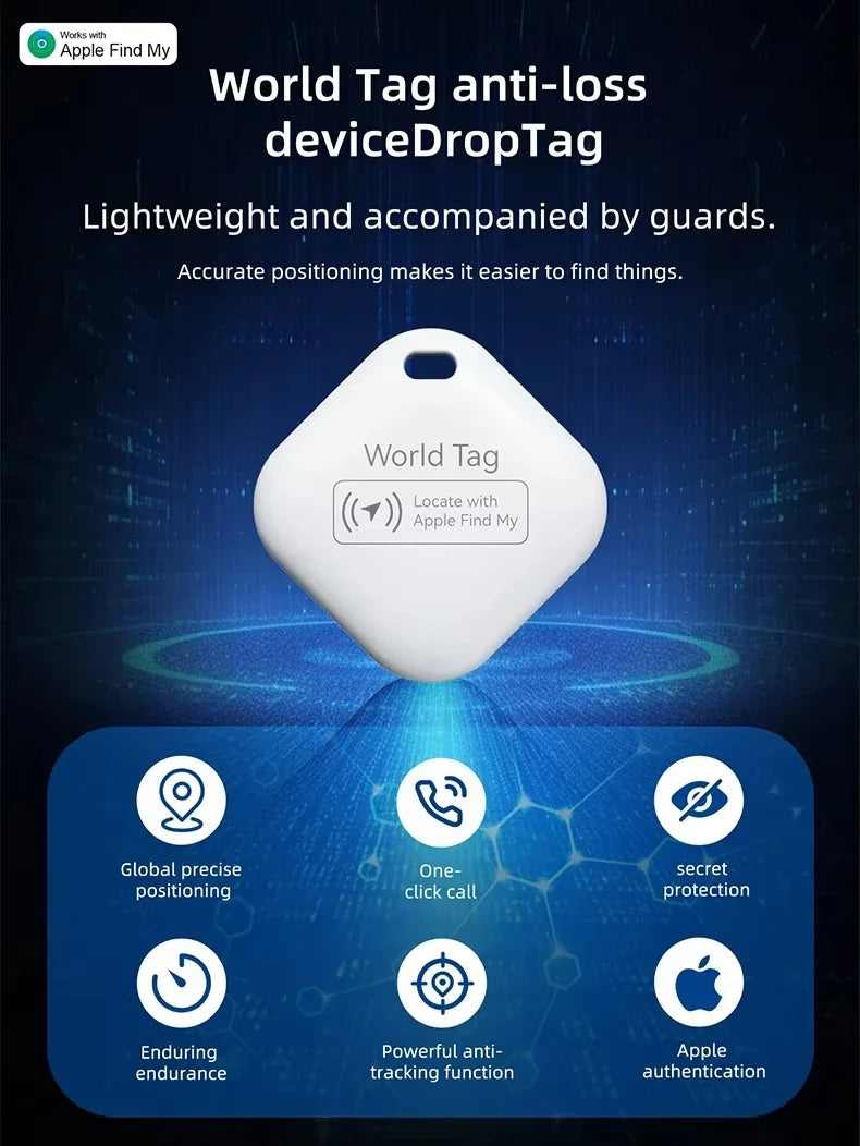 Mini dispositivo de seguimiento para Apple Find My Key, buscador inteligente de niños, localizador de mascotas, GPS para coche, rastreador perdido, rastreador inteligente Bluetooth, sistema IOS