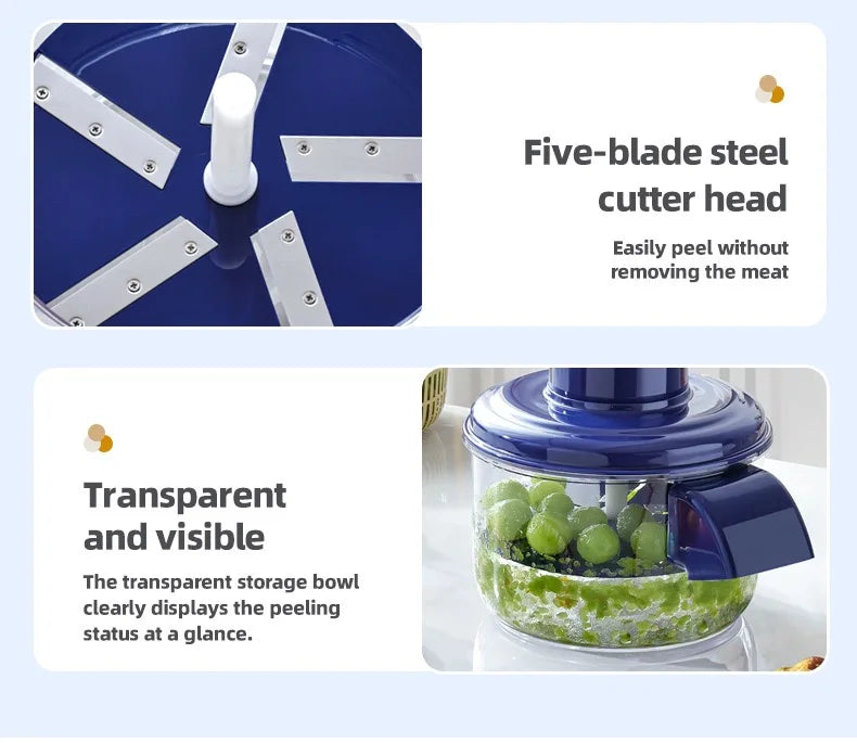 Pelador de frutas eléctrico, pelador recargable, pelador portátil de uva/tomata/aglio, herramientas de cuchillo para pelar frutas