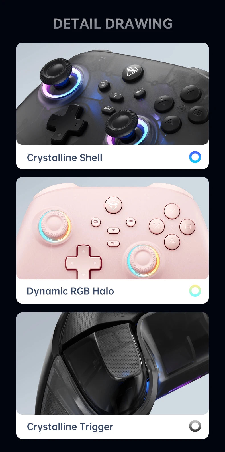 Controlador de Juegos para PC Machenike G3V2 G3Pro, Joysticks con Efecto Hall, Gamepad para Nintendo Switch, iPhone, Teléfono Móvil Android, PC